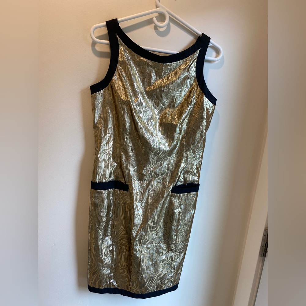 LE BOFF BY CINDY VINTAGE Gold Lame Dress in Size 9/10 (current US 6)
